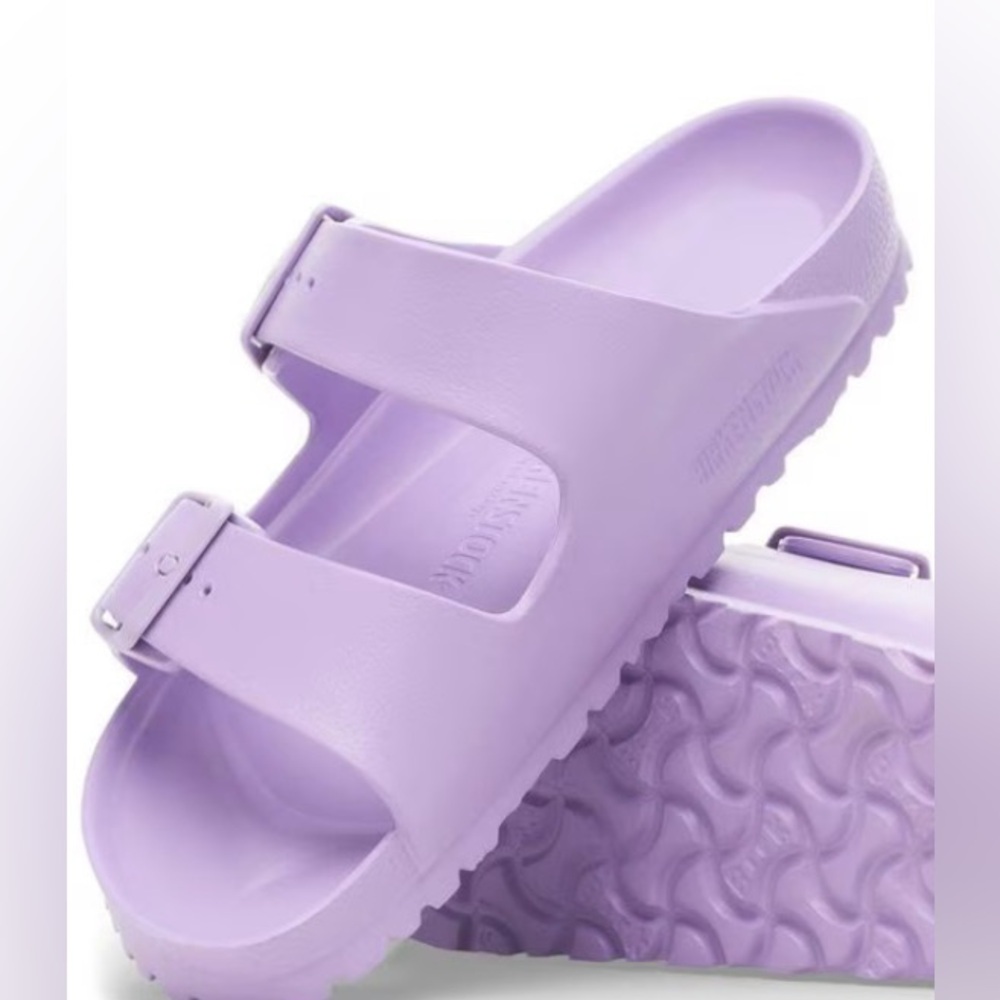 Birkenstock size 38 lilac slides. 
Made in Germany. Excellent used condition